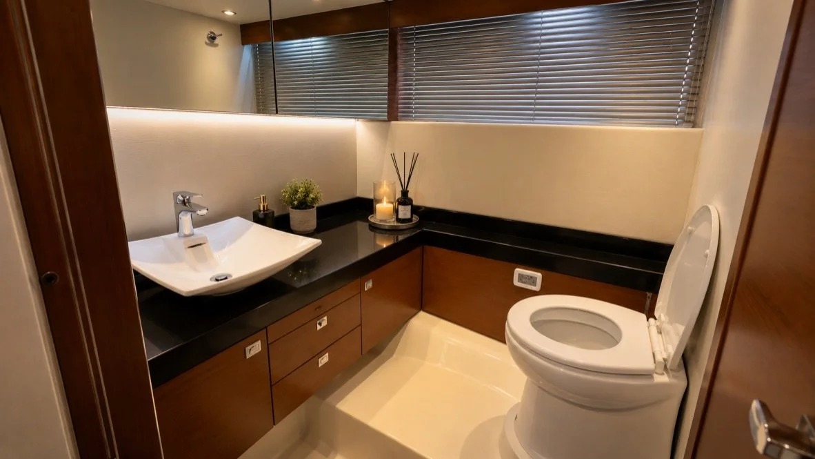 En-suite bathroom aboard Fjord Queen