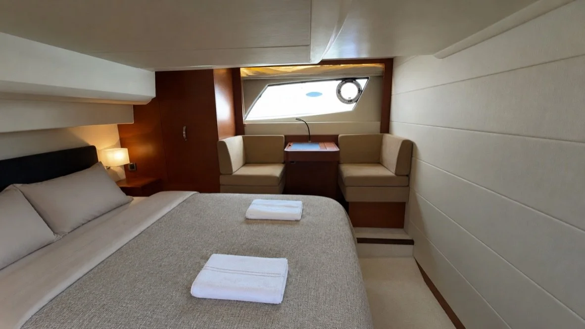 The master cabin aboard Fjord Queen