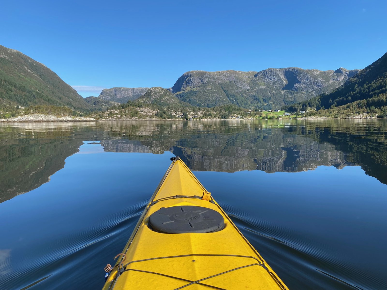 Kayaks off the stern