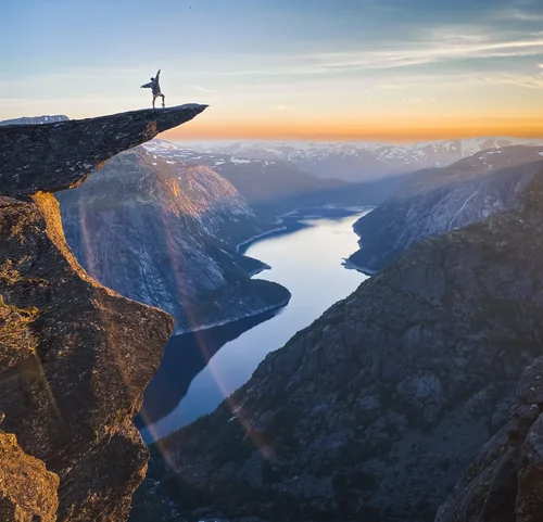 Trolltunga above the Hardangerfjord